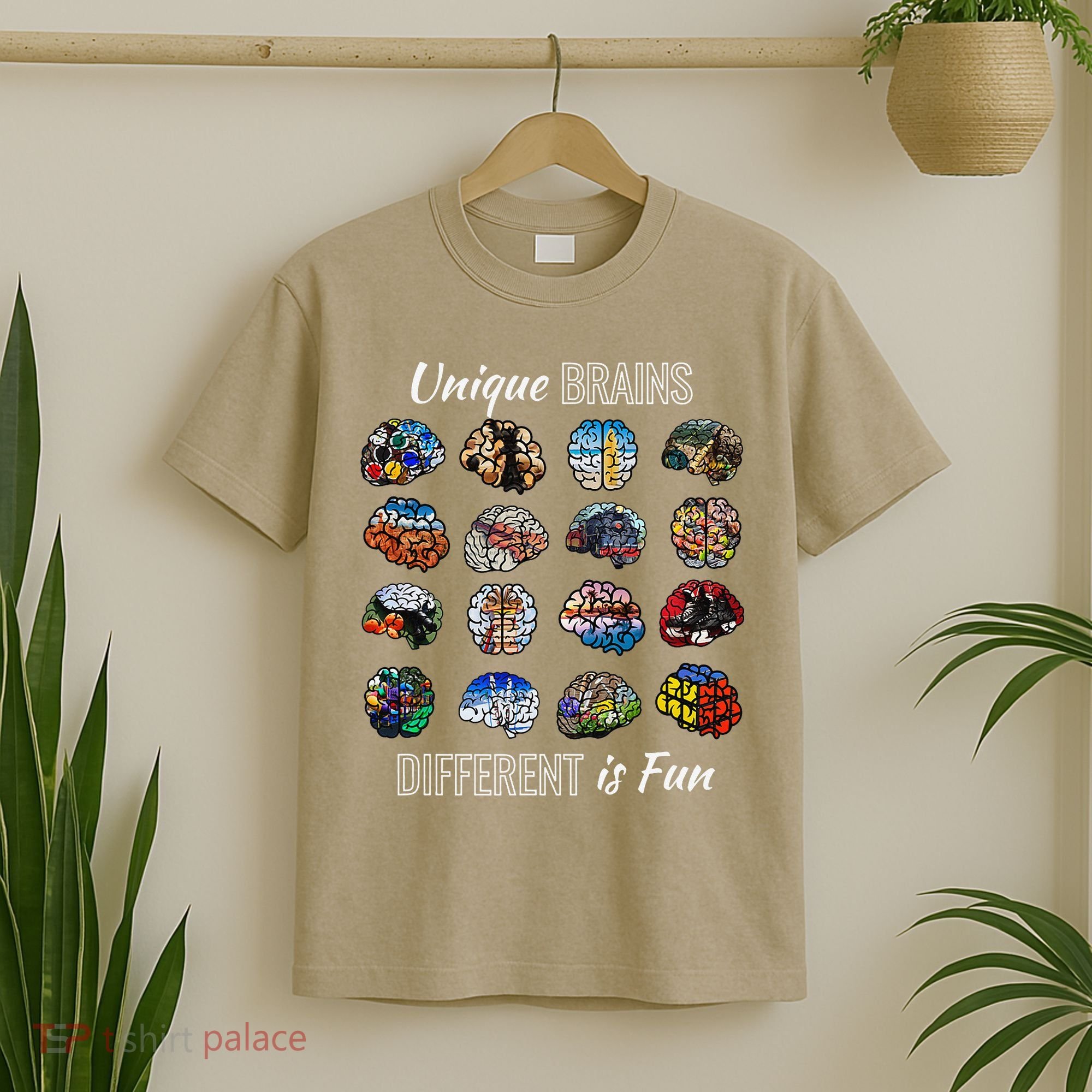 Unique Brains Different Is Fun. Neurodiversity T-Shirt