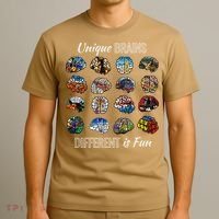 Unique Brains Different Is Fun. Neurodiversity T-Shirt thumb 3