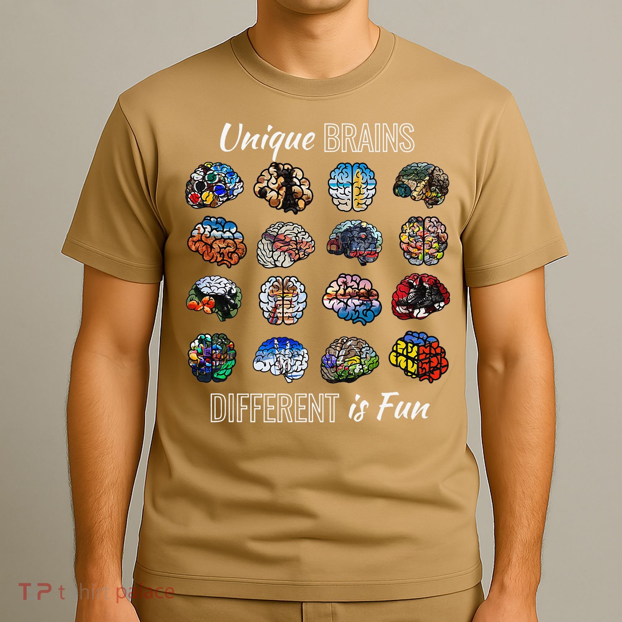 Unique Brains Different Is Fun. Neurodiversity T-Shirt