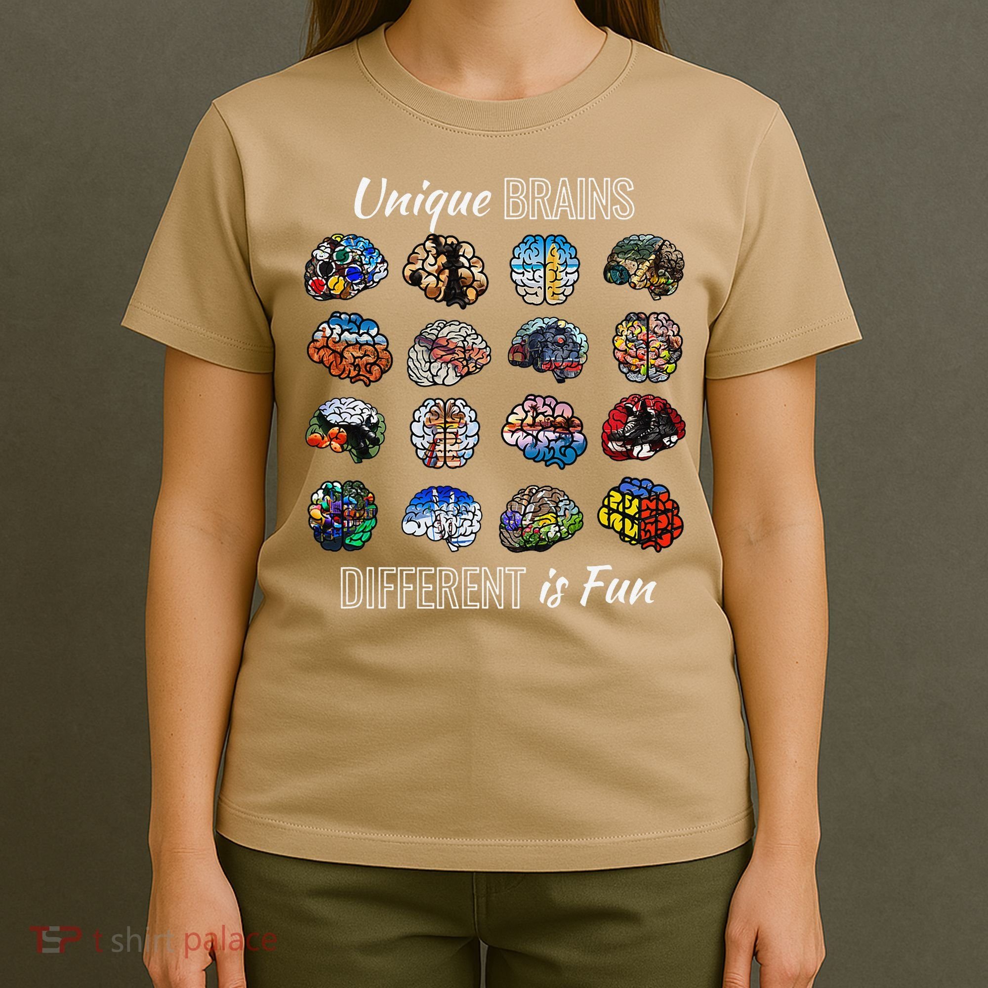 Unique Brains Different Is Fun. Neurodiversity T-Shirt
