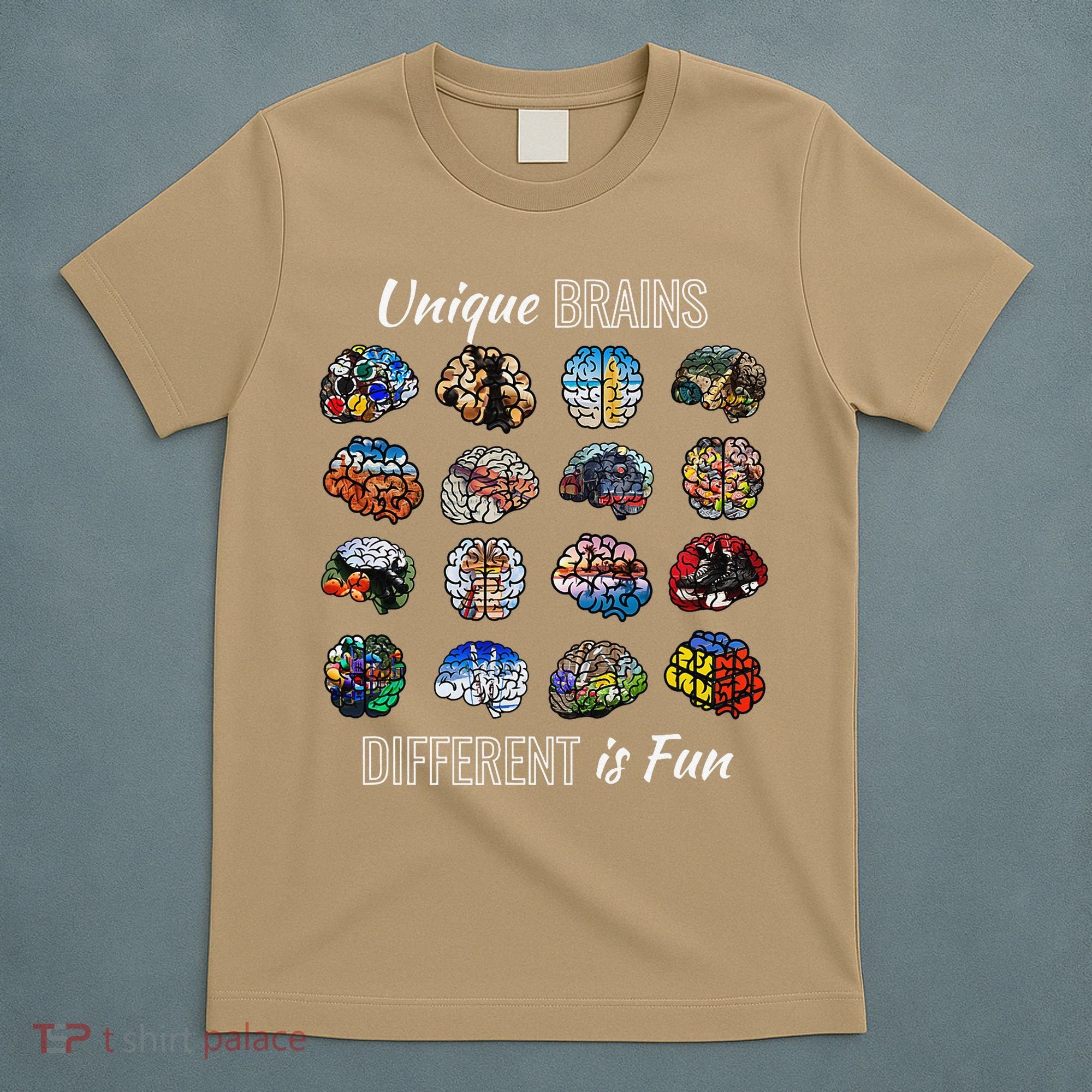 Unique Brains Different Is Fun. Neurodiversity T-Shirt