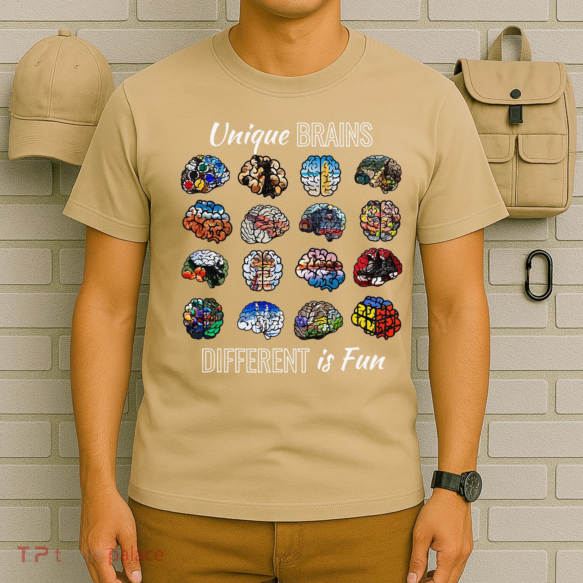 Unique Brains Different Is Fun. Neurodiversity T-Shirt