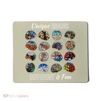 Unique Brains Different Is Fun. Neurodiversity Mousepad thumb 0