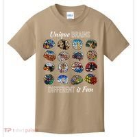 Unique Brains Different Is Fun. Neurodiversity Kids T-Shirt thumb 0