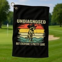 Undiagnosed But EveryoneS Pretty Sure Raccoon Golf Towel thumb 1