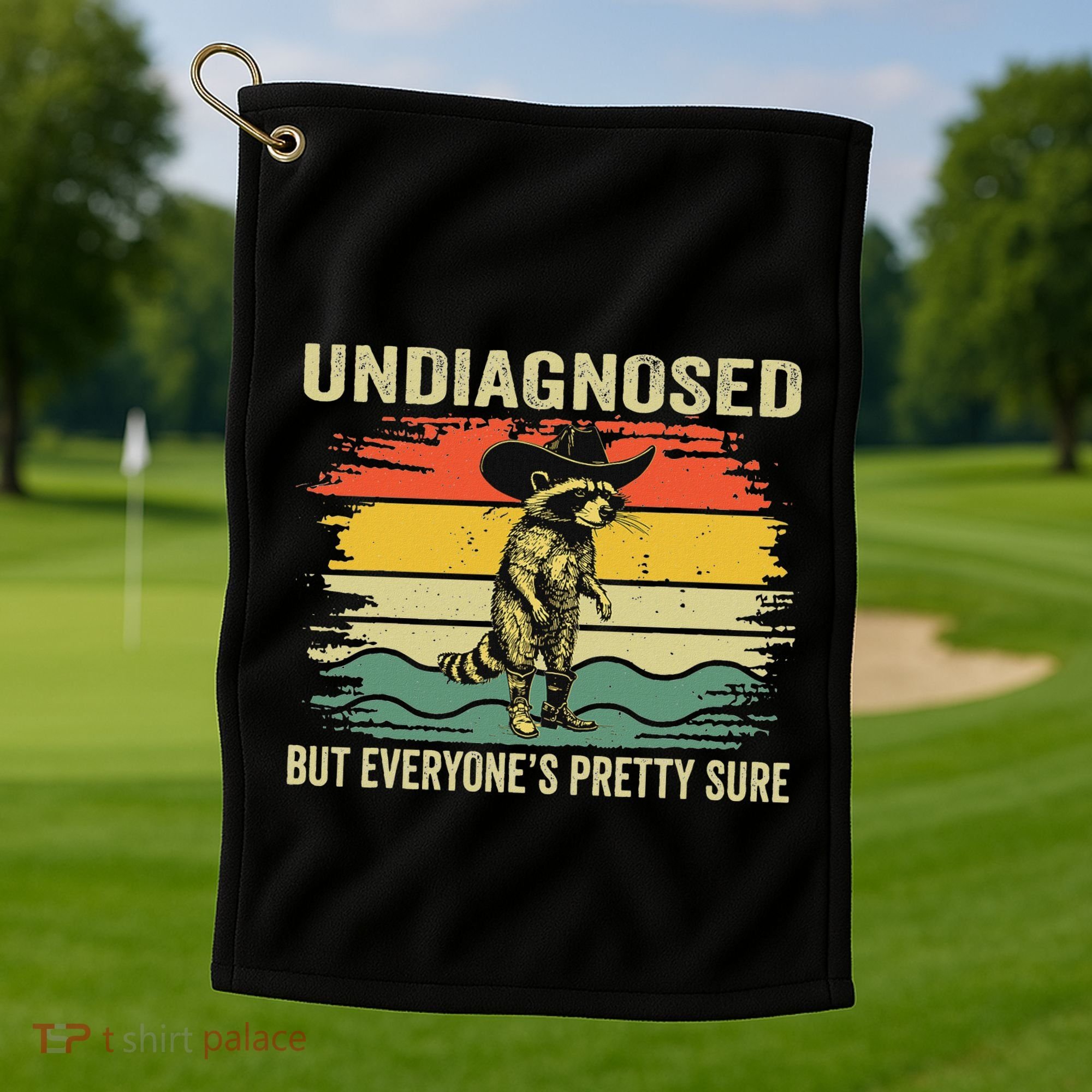 Undiagnosed But EveryoneS Pretty Sure Raccoon Golf Towel