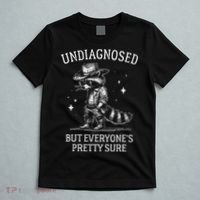 Undiagnosed But EveryoneS Pretty Sure Funny Cowboy Raccoon T-Shirt thumb 5