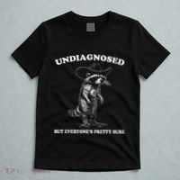 Undiagnosed But EveryoneS Pretty Sure Funny Cowboy Raccoon T-Shirt thumb 5