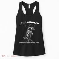 Undiagnosed But EveryoneS Pretty Sure Funny Cowboy Raccoon Women's Tank Top thumb 0