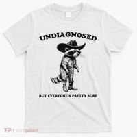 Undiagnosed But EveryoneS Pretty Sure Funny Cowboy Raccoon T-Shirt thumb 0