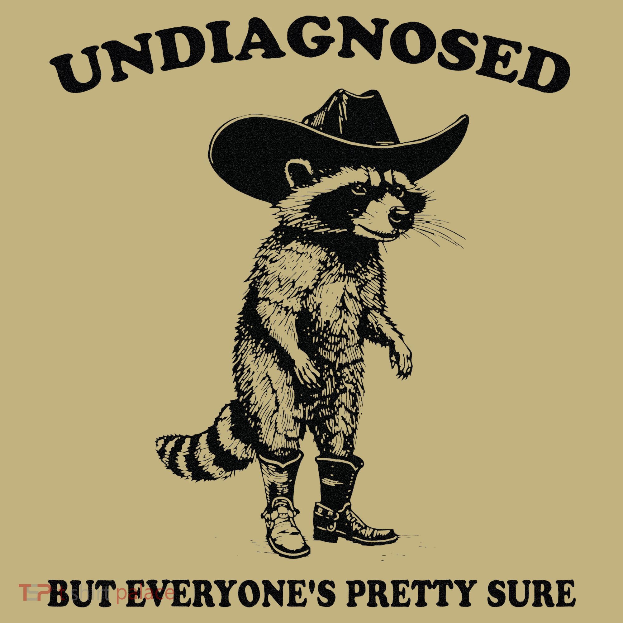 Undiagnosed But EveryoneS Pretty Sure Funny Cowboy Raccoon Gift Sweatshirt