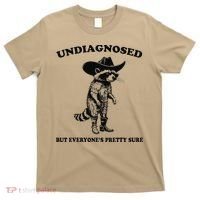 Undiagnosed But EveryoneS Pretty Sure Funny Cowboy Raccoon Gift T-Shirt thumb 0