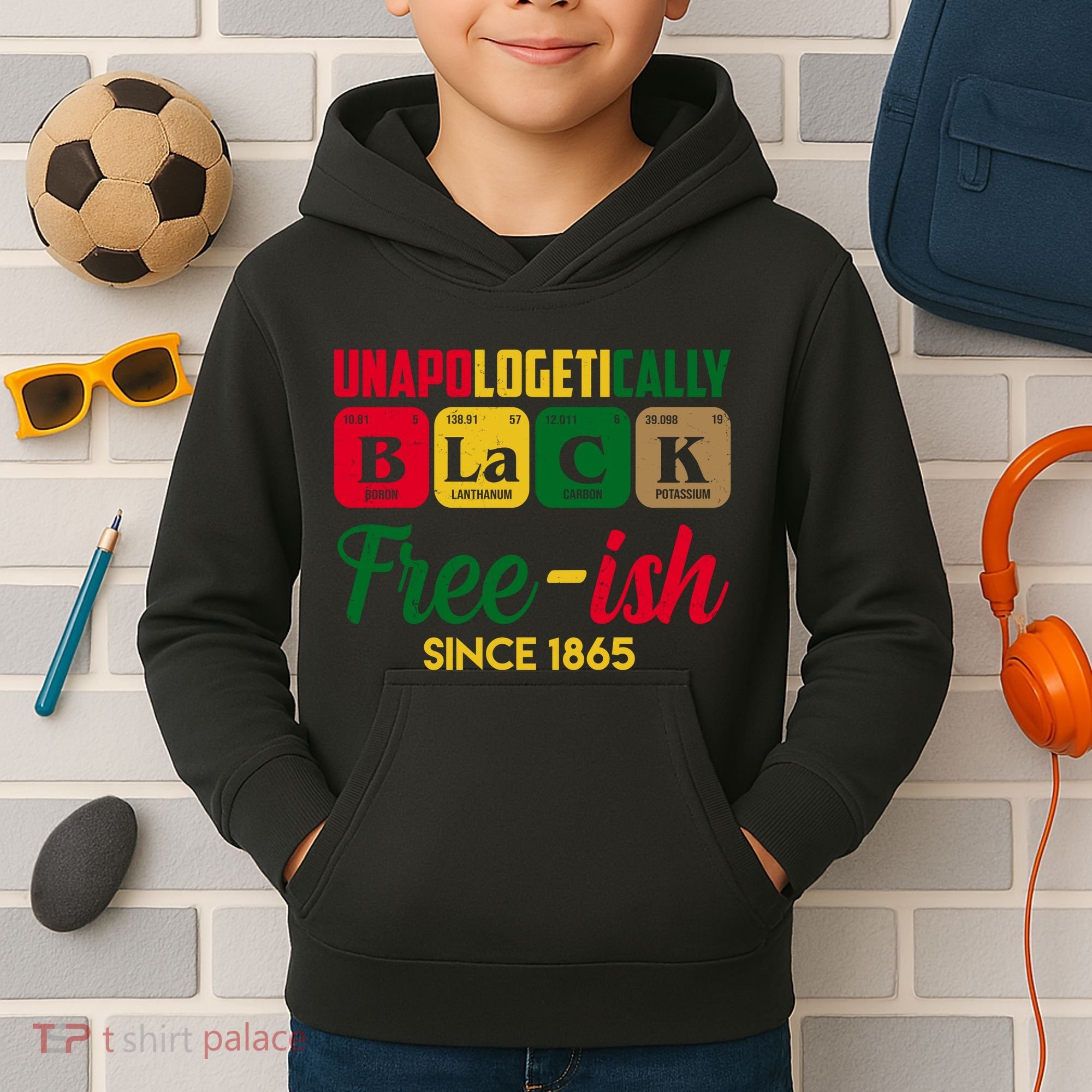 Unapologetically Black Free Ish Since 1865 Juneteenth Kids Hoodie