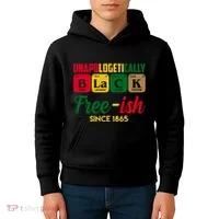 Unapologetically Black Free Ish Since 1865 Juneteenth Kids Hoodie thumb 4