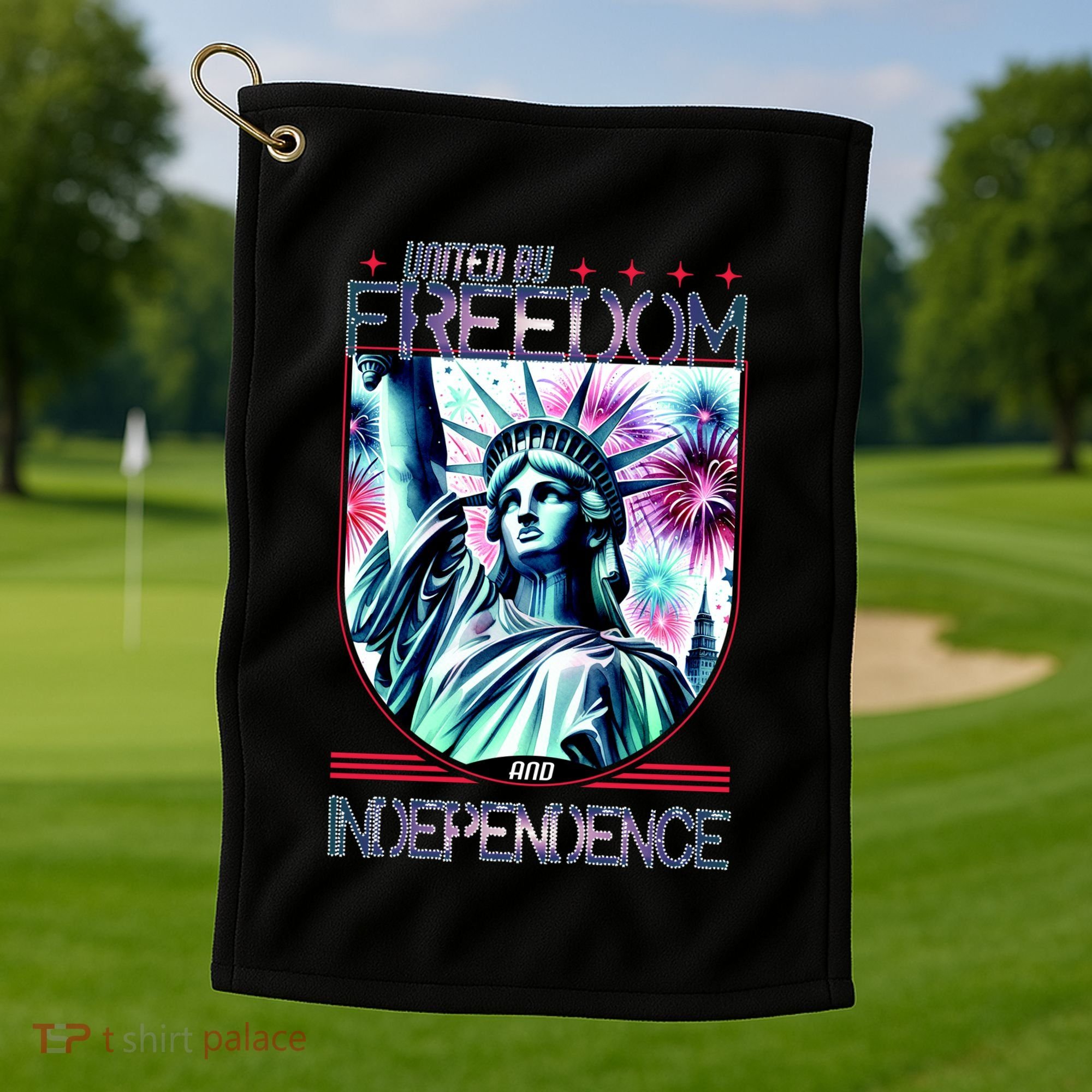 United By Freedom And Independence Golf Towel