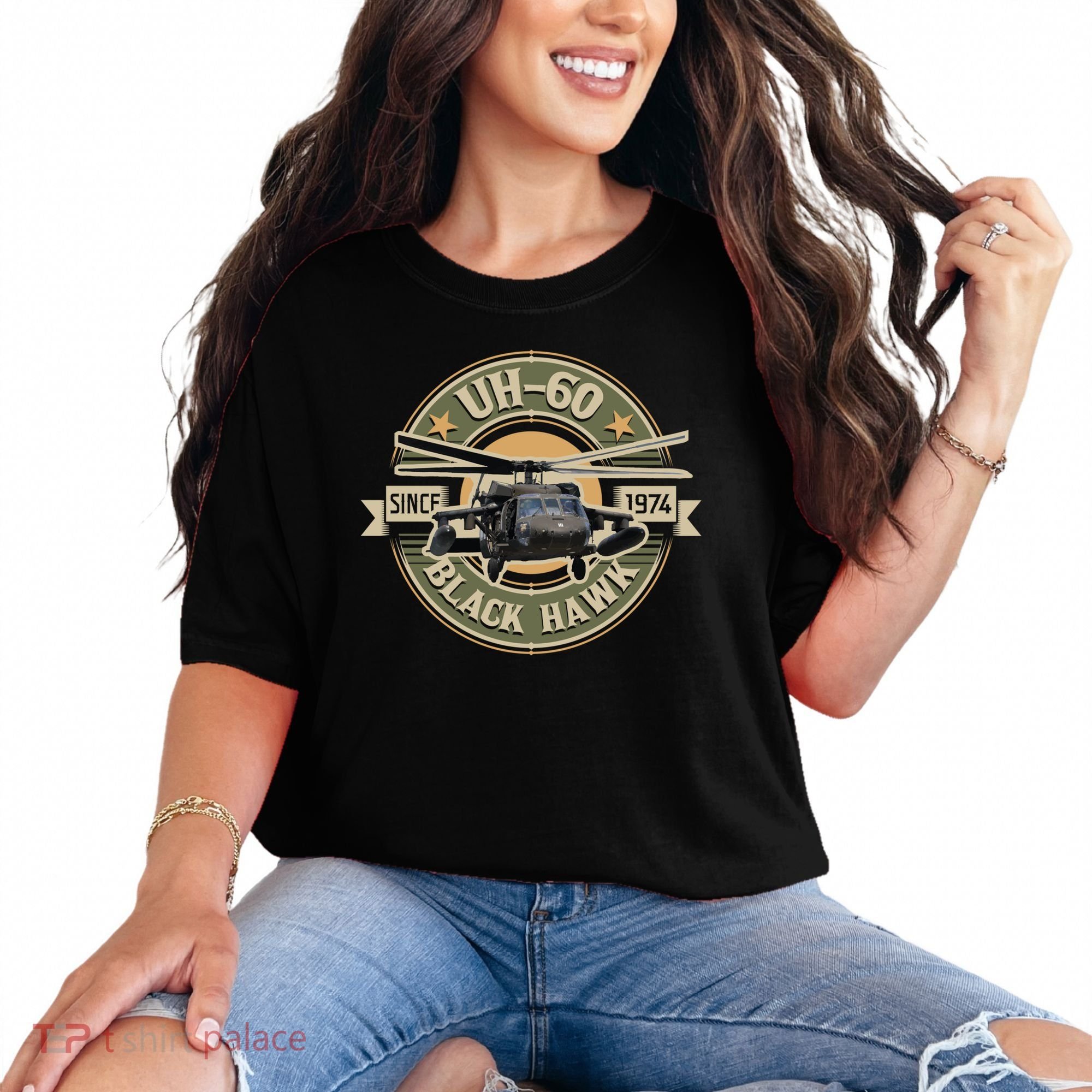 Uhgift60 Blackhawk Gift Assault Helicopter Pilot Aviation Gift Comfort Colors T-Shirt