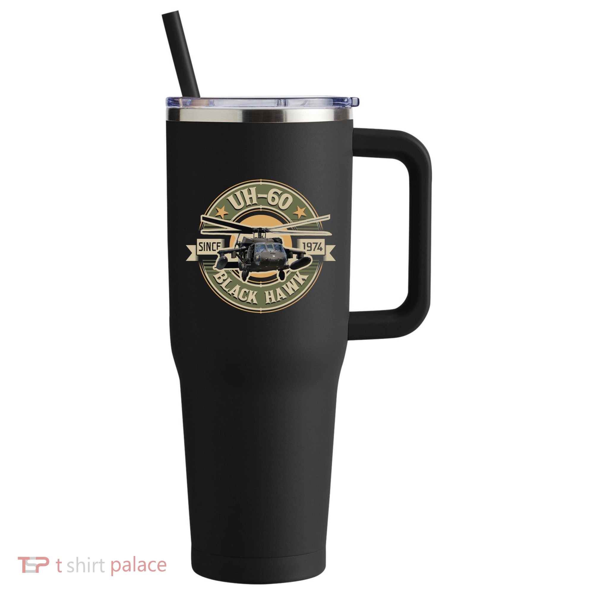 Uhgift60 Blackhawk Gift Assault Helicopter Pilot Aviation Gift 40oz Vacuum Insulated Stainless Steel Travel Tumbler