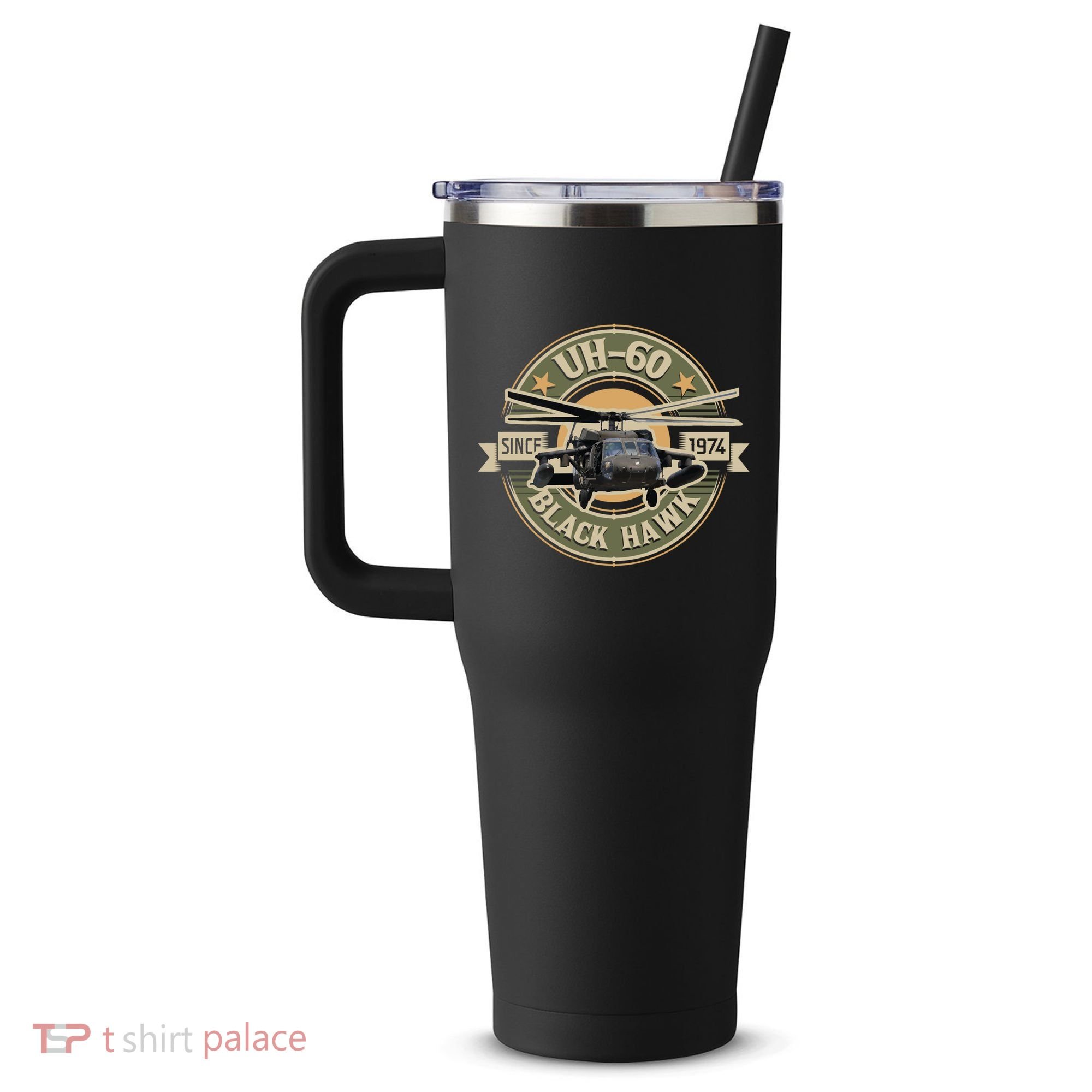 Uhgift60 Blackhawk Gift Assault Helicopter Pilot Aviation Gift 40oz Vacuum Insulated Stainless Steel Travel Tumbler