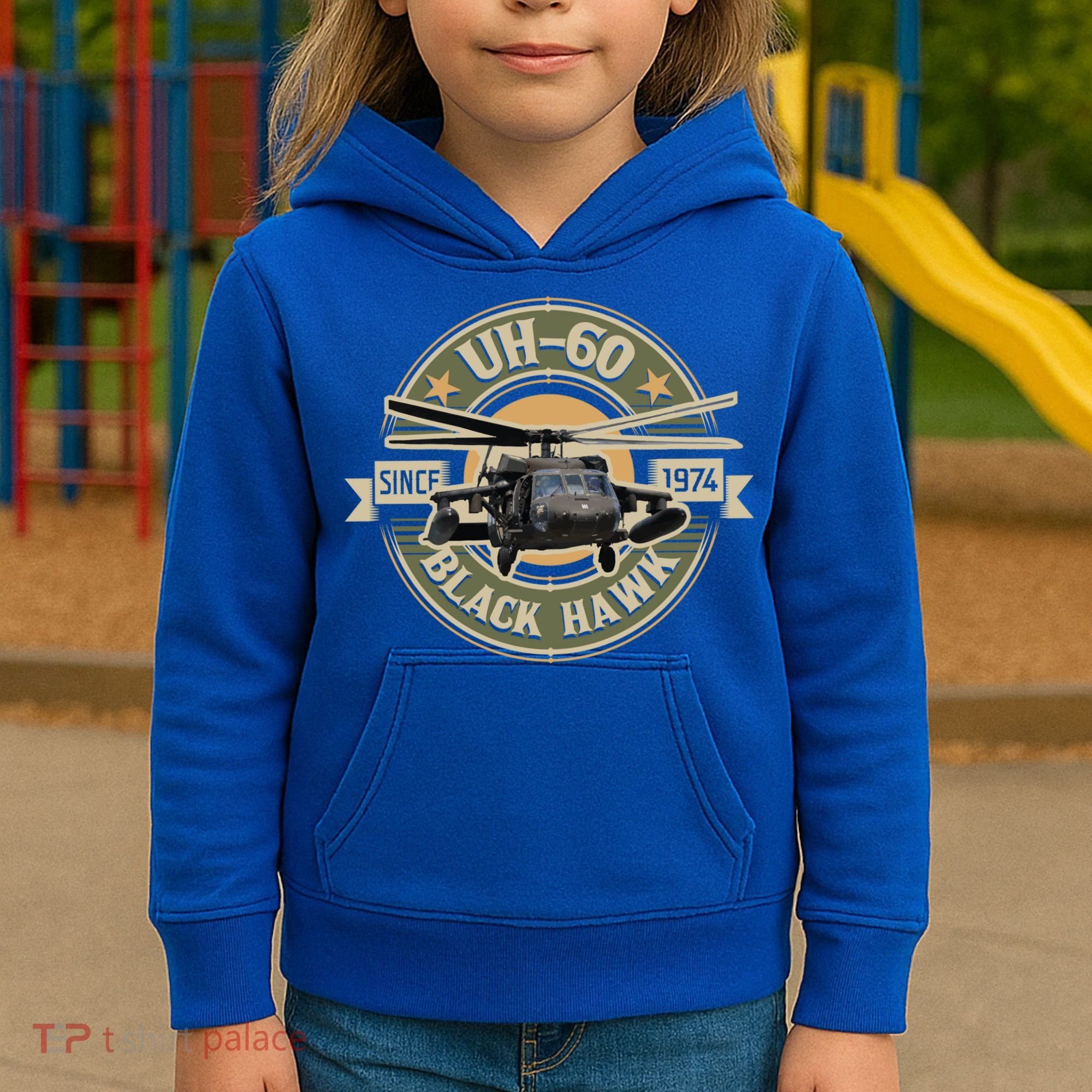 Uhgift60 Blackhawk Gift Assault Helicopter Pilot Aviation Gift Kids Hoodie