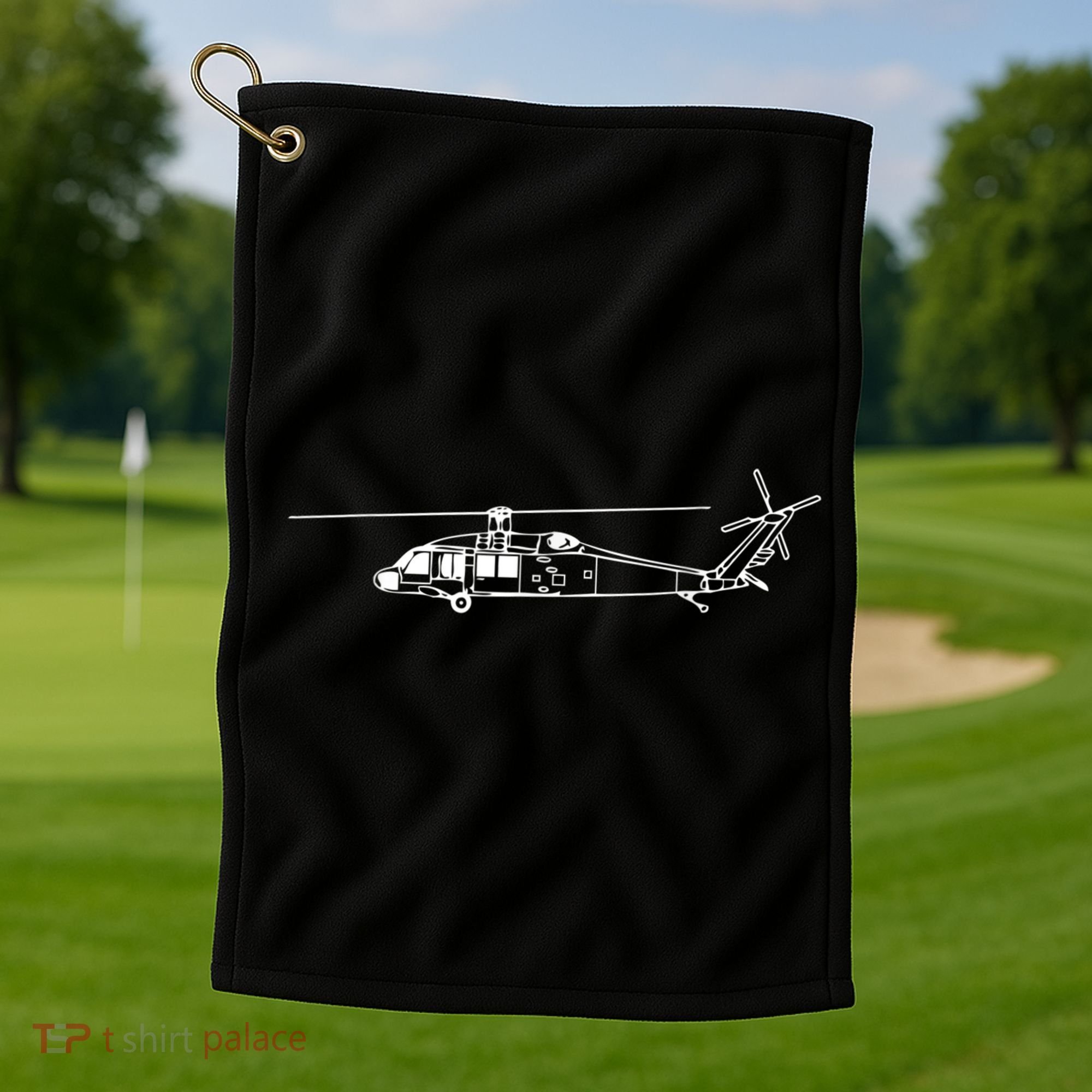 UH60 Blackhawk Helicopter Pilot Or Crew Golf Towel