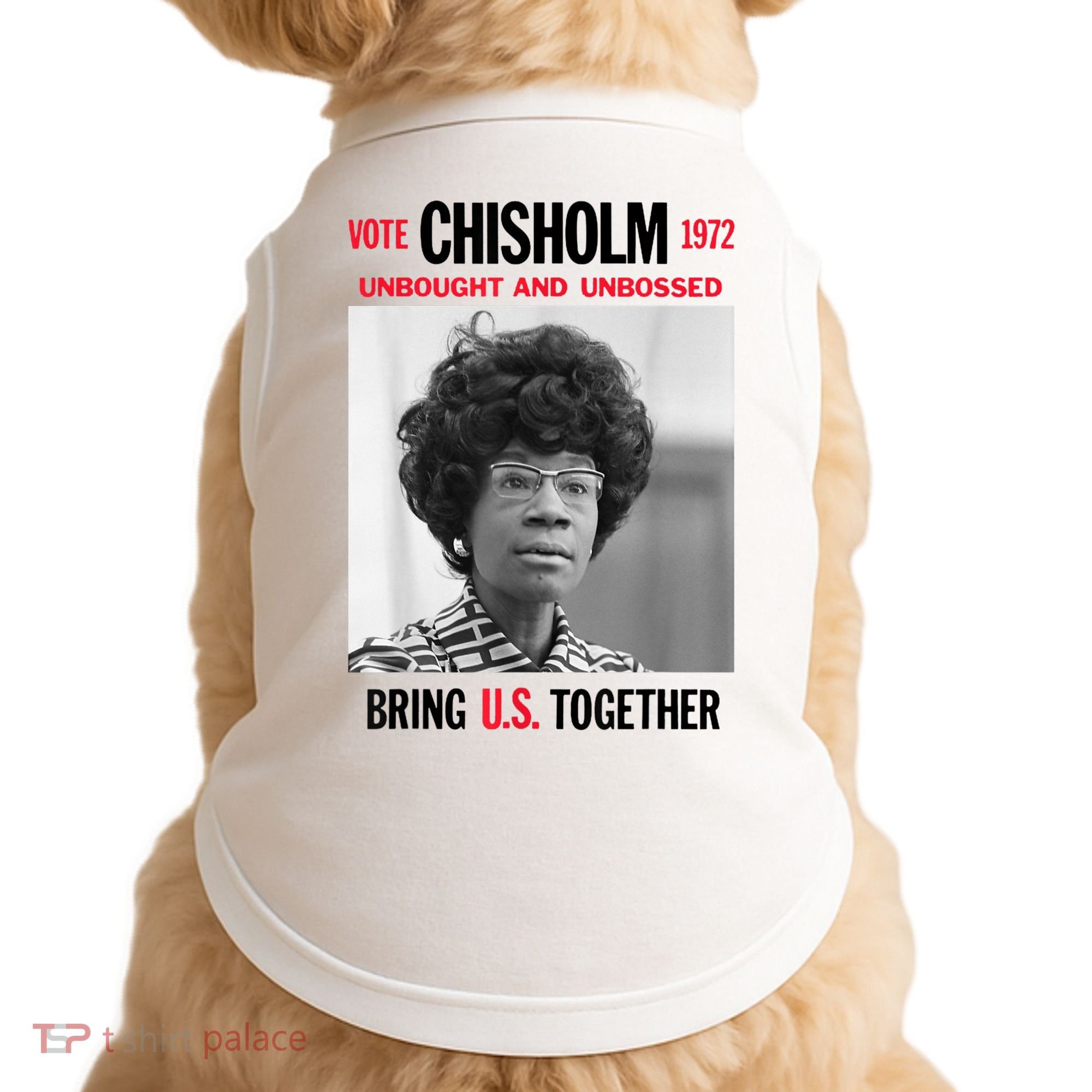 USA Black History Poster UNBOUGHT UNBOSSED Shirley Chisholm Doggie Tank