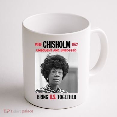 USA Black History Poster UNBOUGHT UNBOSSED Shirley Chisholm Coffee Mug back