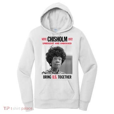 USA Black History Poster UNBOUGHT UNBOSSED Shirley Chisholm Women's Hoodie