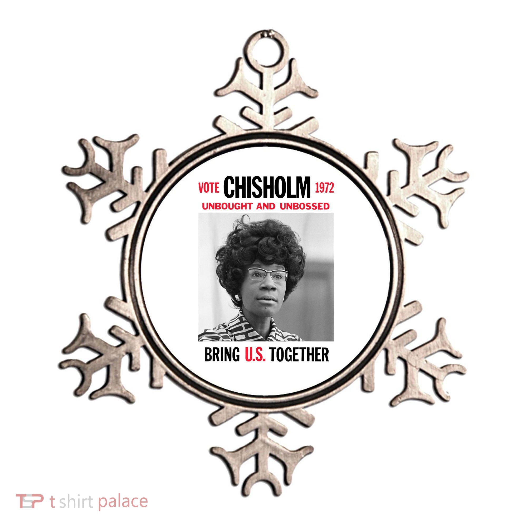 USA Black History Poster UNBOUGHT UNBOSSED Shirley Chisholm Ornament