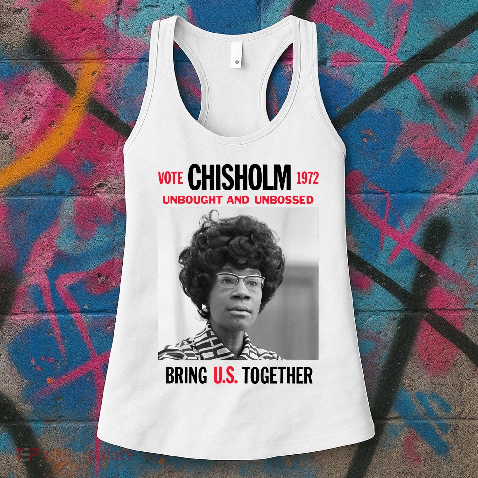 USA Black History Poster UNBOUGHT UNBOSSED Shirley Chisholm Women's Tank Top