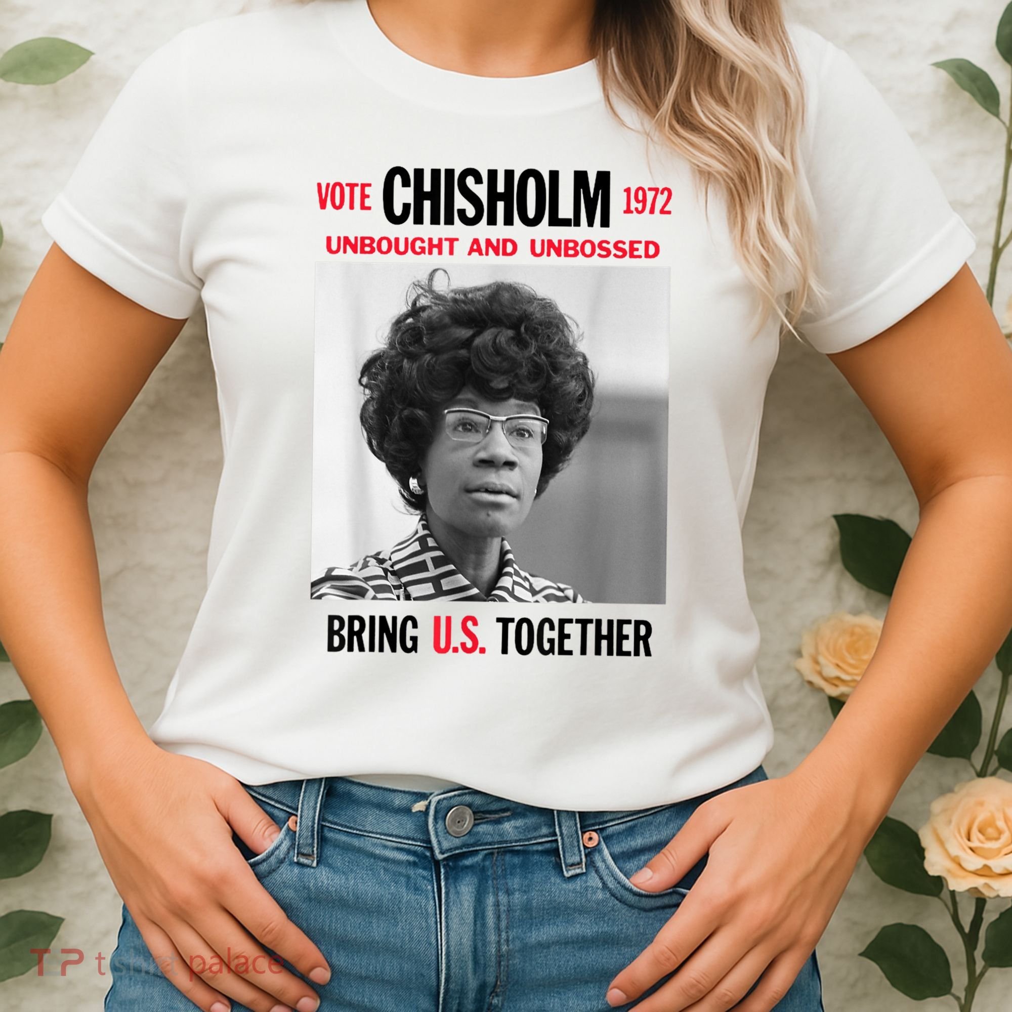 USA Black History Poster UNBOUGHT UNBOSSED Shirley Chisholm Women's T-Shirt