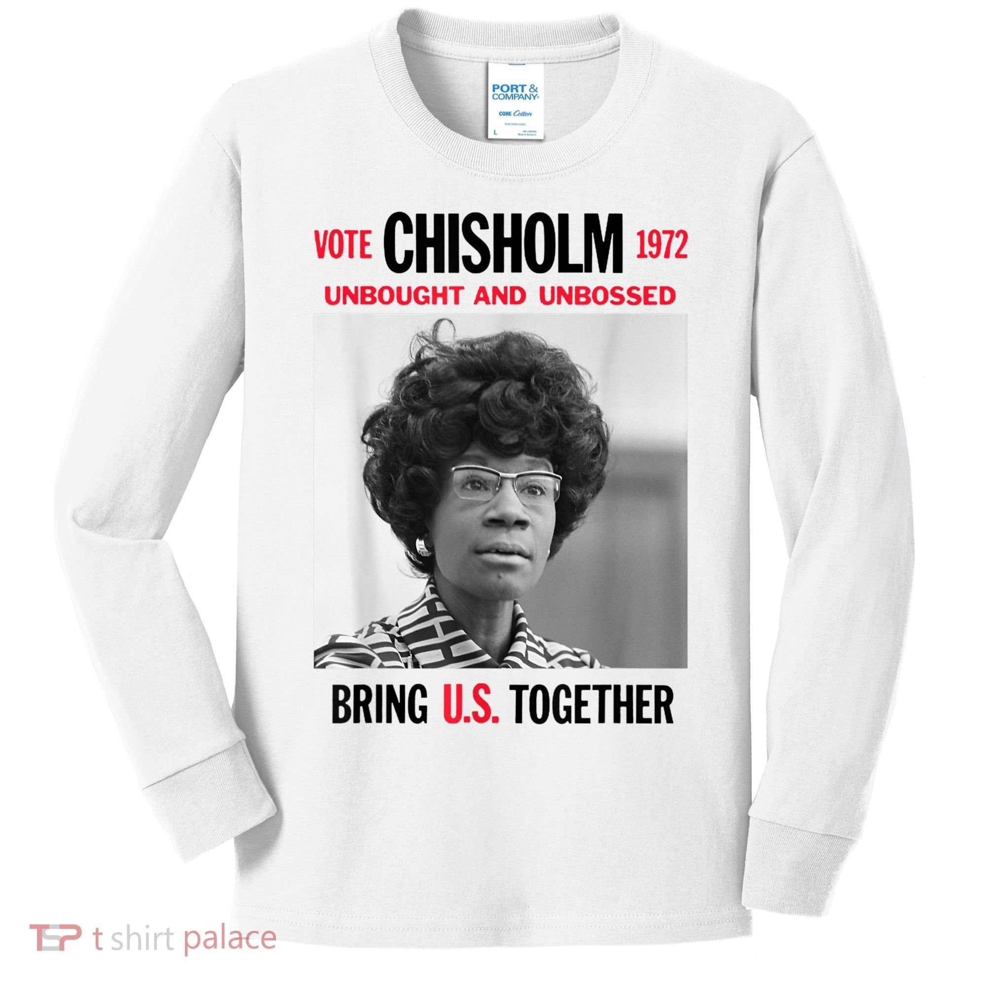 USA Black History Poster UNBOUGHT UNBOSSED Shirley Chisholm Kids Long Sleeve Shirt