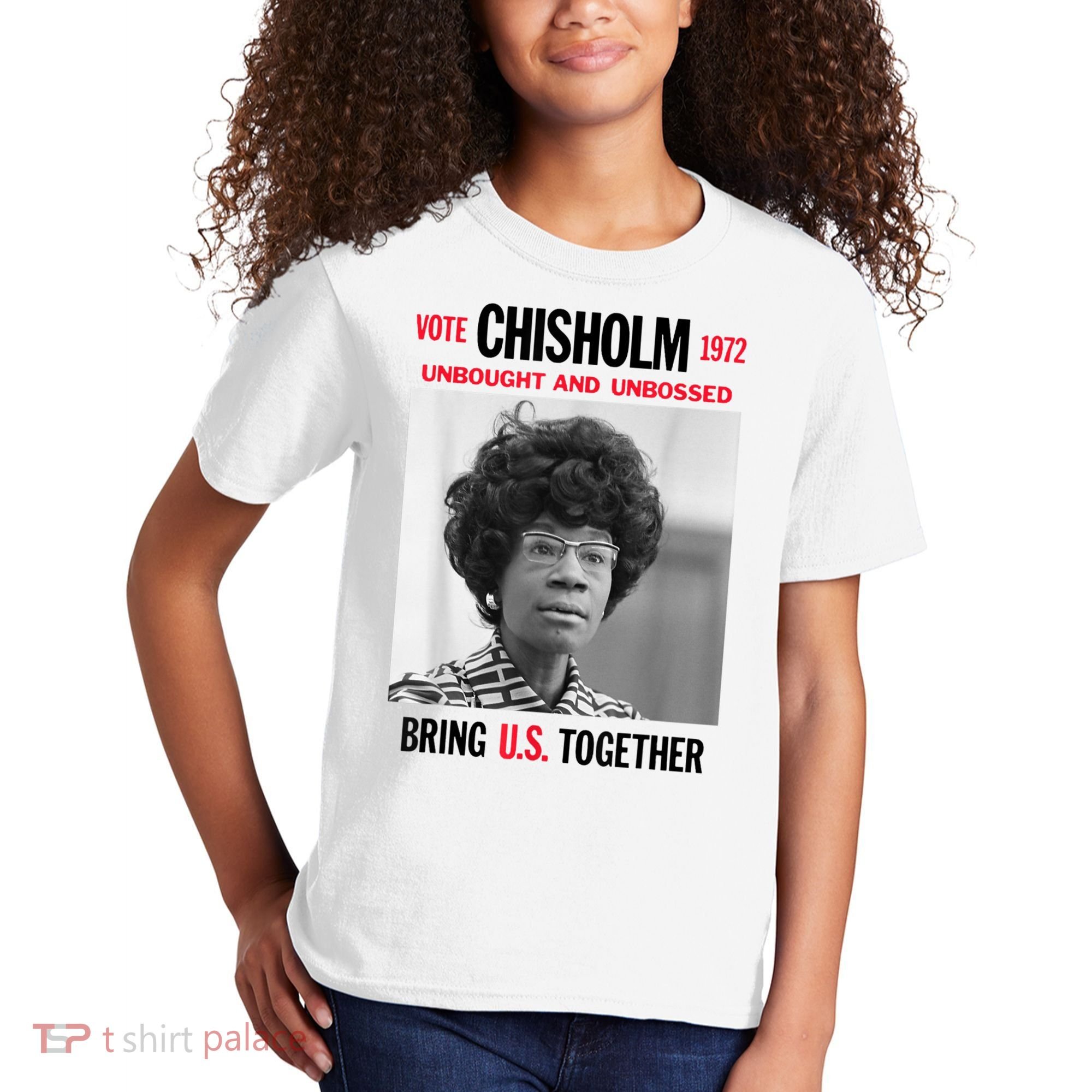 USA Black History Poster UNBOUGHT UNBOSSED Shirley Chisholm Kids T-Shirt