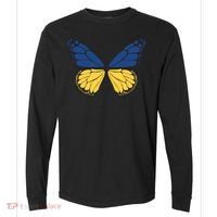 Ukraine Butterfly Illustration Comfort Colors Heavyweight Long Sleeve T-Shirt thumb 0