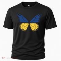 Ukraine Butterfly Illustration Cooling Performance Crew T-Shirt thumb 0