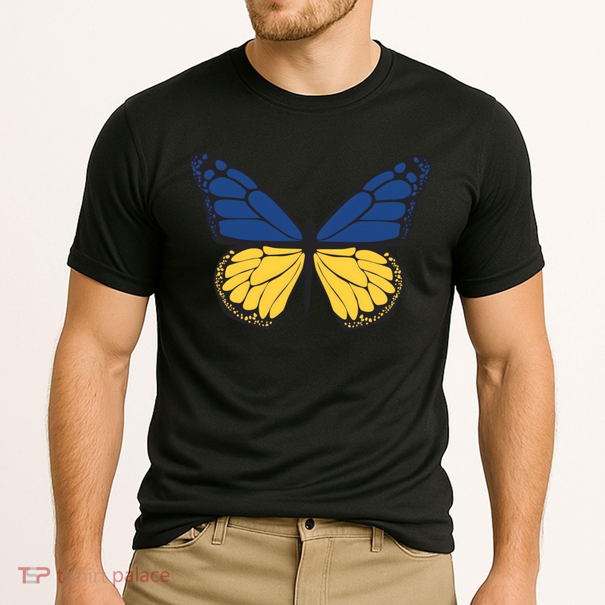 Ukraine Butterfly Illustration Cooling Performance Crew T-Shirt