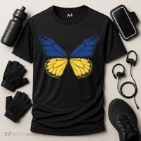 Ukraine Butterfly Illustration Cooling Performance Crew T-Shirt thumb 3