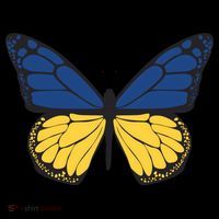 Ukraine Butterfly Illustration Cooling Performance Crew T-Shirt thumb 4