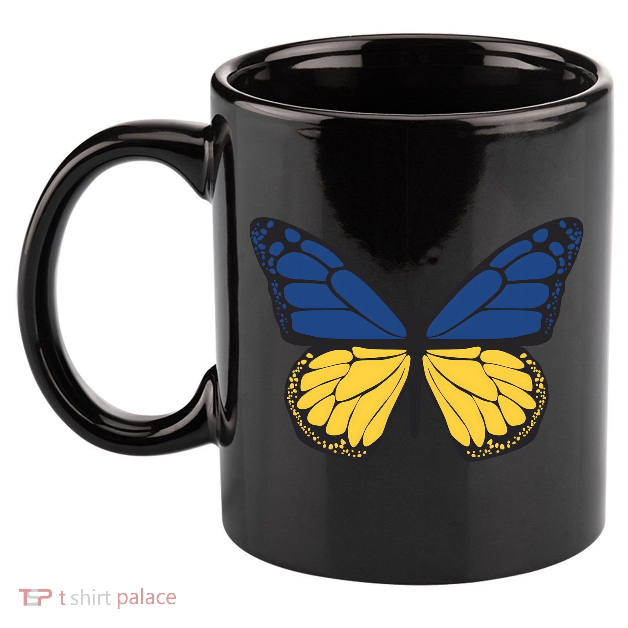 Ukraine Butterfly Illustration 11oz C Handle Ceramic Mug
