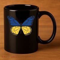 Ukraine Butterfly Illustration 11oz C Handle Ceramic Mug thumb 3