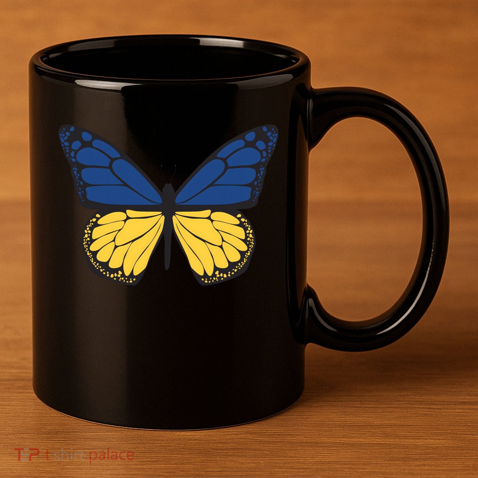 Ukraine Butterfly Illustration 11oz C Handle Ceramic Mug
