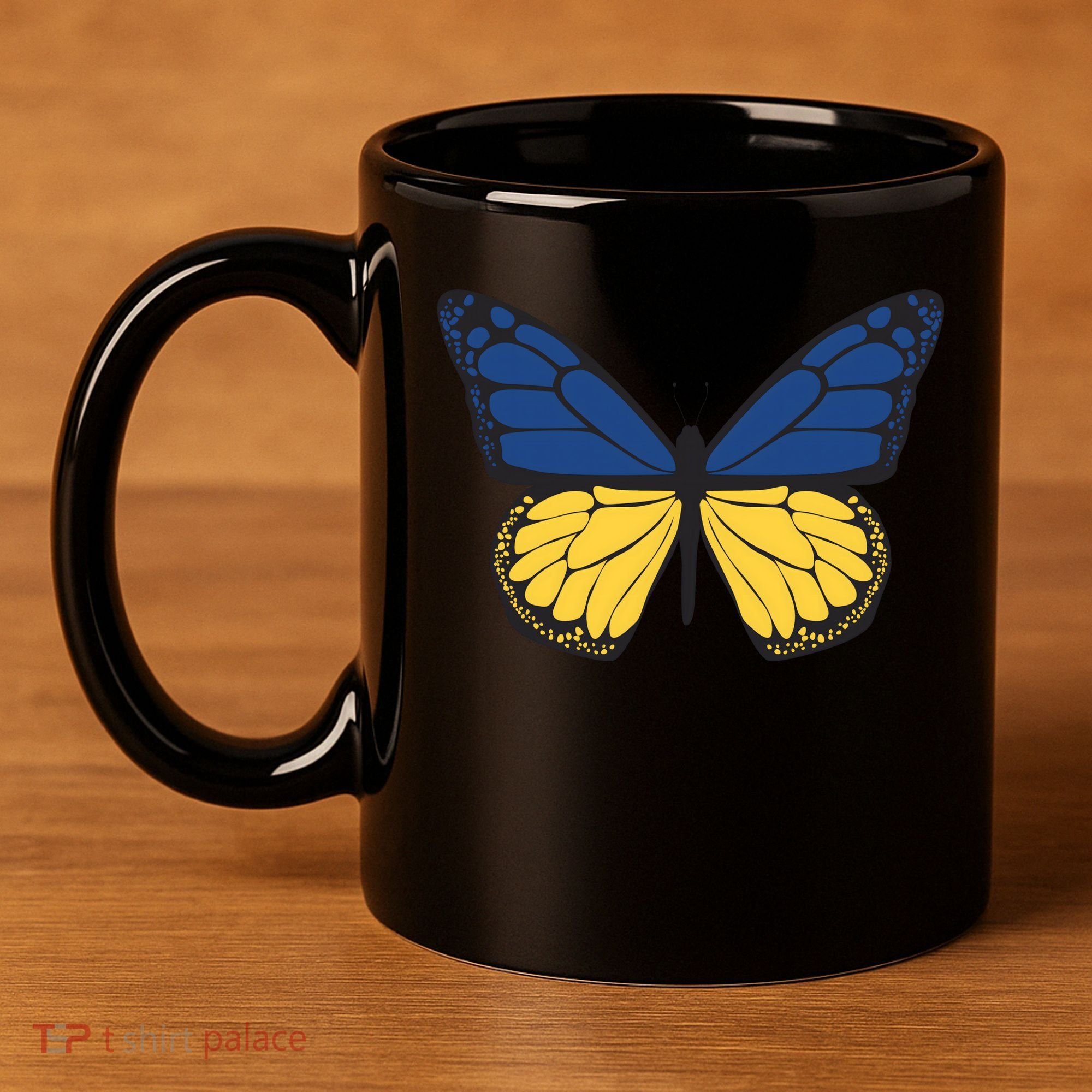 Ukraine Butterfly Illustration 11oz C Handle Ceramic Mug
