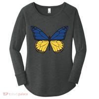 Ukraine Butterfly Illustration Women's Perfect Tri Tunic Long Sleeve Shirt thumb 0