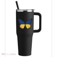 Ukraine Butterfly Illustration 40oz Vacuum Insulated Stainless Steel Travel Tumbler thumb 0