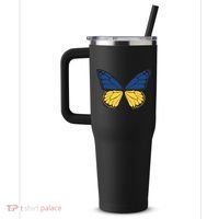 Ukraine Butterfly Illustration 40oz Vacuum Insulated Stainless Steel Travel Tumbler thumb 2