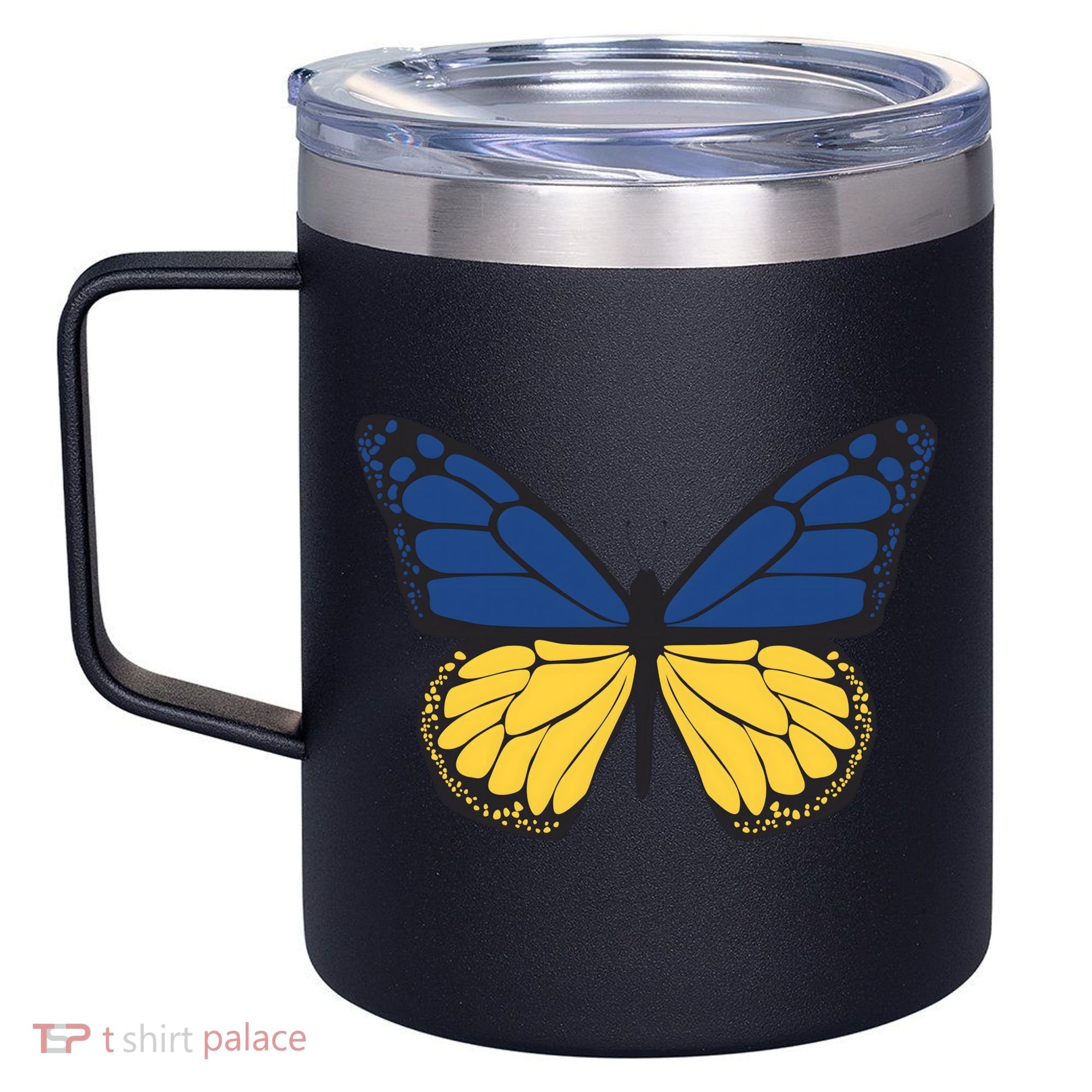 Ukraine Butterfly Illustration 12oz Stainless Steel Coffee Mug