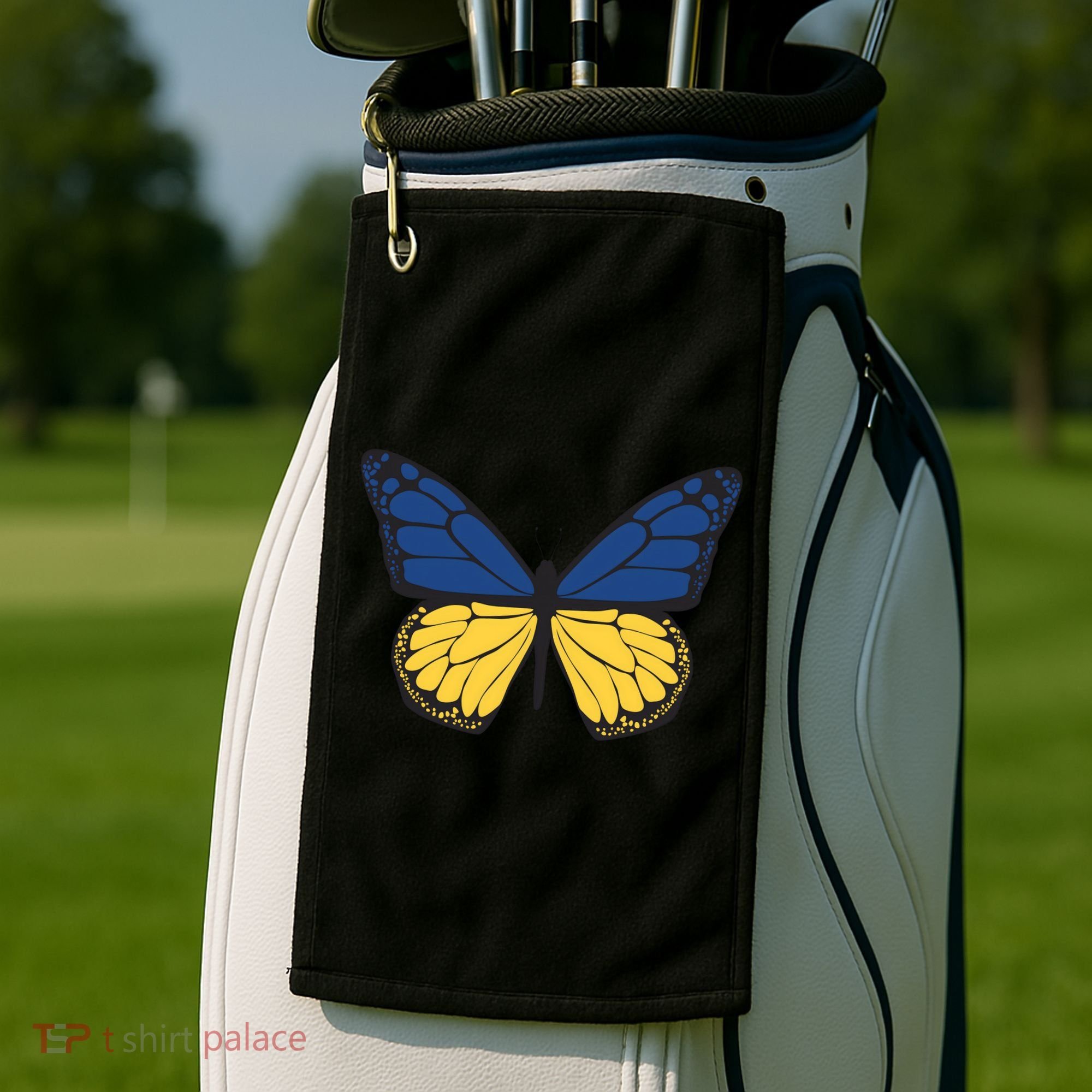 Ukraine Butterfly Illustration Golf Towel