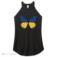 Ukraine Butterfly Illustration Women's Perfect Tri Rocker Tank thumb 0