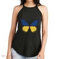 Ukraine Butterfly Illustration Women's Perfect Tri Rocker Tank thumb 2