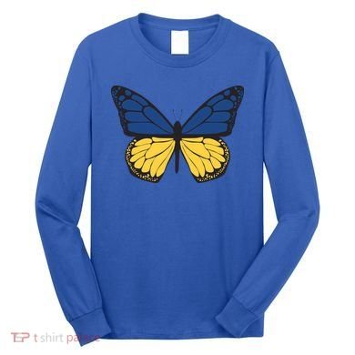 Ukraine Butterfly Illustration Long Sleeve Shirt