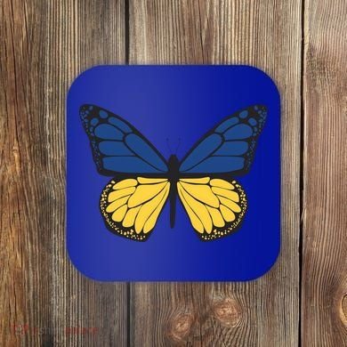 Ukraine Butterfly Illustration Coaster